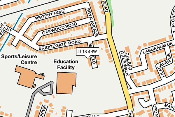 LL18 4BW map - OS OpenMap – Local (Ordnance Survey) LL18 4BW map - OS OpenMap – Local (Ordnance Survey)