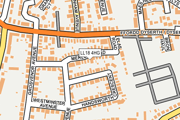 LL18 4HG map - OS OpenMap – Local (Ordnance Survey) LL18 4HG map - OS OpenMap – Local (Ordnance Survey)