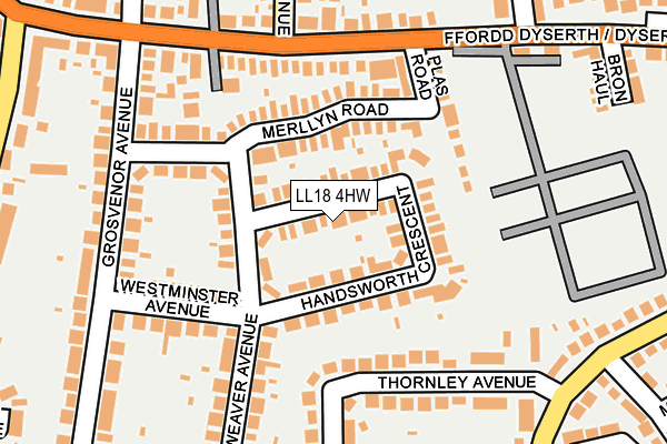 LL18 4HW map - OS OpenMap – Local (Ordnance Survey) LL18 4HW map - OS OpenMap – Local (Ordnance Survey)