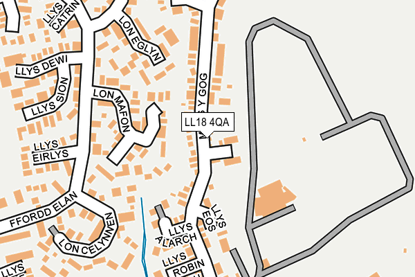 LL18 4QA map - OS OpenMap – Local (Ordnance Survey) LL18 4QA map - OS OpenMap – Local (Ordnance Survey)
