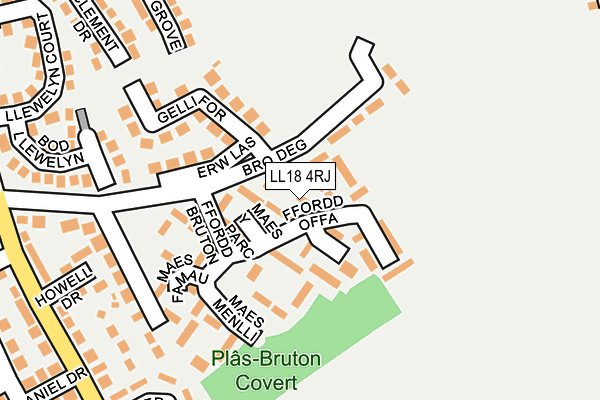 LL18 4RJ map - OS OpenMap – Local (Ordnance Survey) LL18 4RJ map - OS OpenMap – Local (Ordnance Survey)