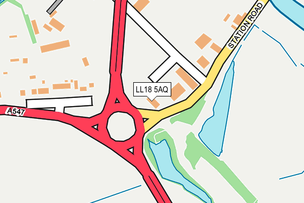 LL18 5AQ map - OS OpenMap – Local (Ordnance Survey) LL18 5AQ map - OS OpenMap – Local (Ordnance Survey)