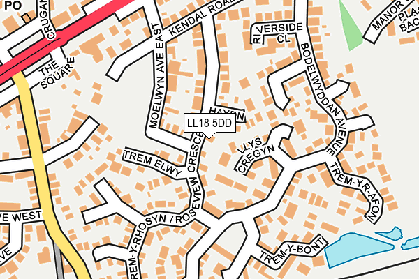 LL18 5DD map - OS OpenMap – Local (Ordnance Survey) LL18 5DD map - OS OpenMap – Local (Ordnance Survey)