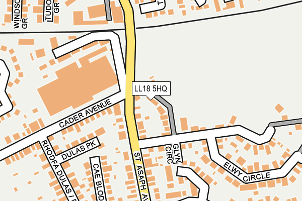 LL18 5HQ map - OS OpenMap – Local (Ordnance Survey) LL18 5HQ map - OS OpenMap – Local (Ordnance Survey)