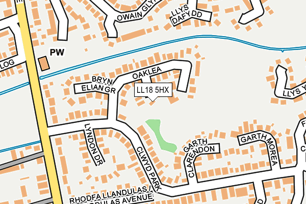 LL18 5HX map - OS OpenMap – Local (Ordnance Survey) LL18 5HX map - OS OpenMap – Local (Ordnance Survey)
