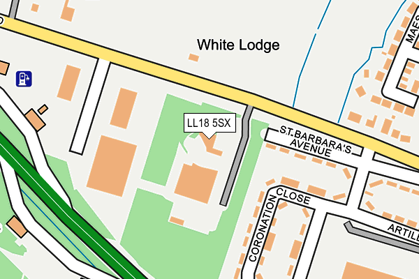 LL18 5SX map - OS OpenMap – Local (Ordnance Survey) LL18 5SX map - OS OpenMap – Local (Ordnance Survey)