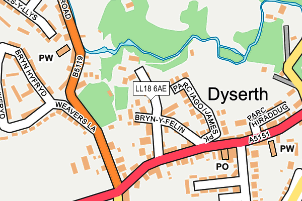 LL18 6AE map - OS OpenMap – Local (Ordnance Survey) LL18 6AE map - OS OpenMap – Local (Ordnance Survey)