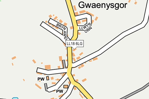 LL18 6LG map - OS OpenMap – Local (Ordnance Survey) LL18 6LG map - OS OpenMap – Local (Ordnance Survey)