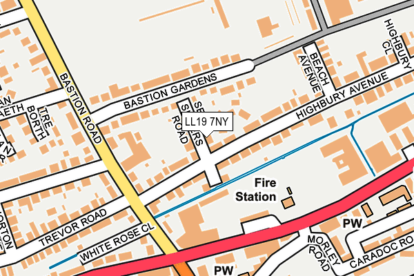 LL19 7NY map - OS OpenMap – Local (Ordnance Survey) LL19 7NY map - OS OpenMap – Local (Ordnance Survey)