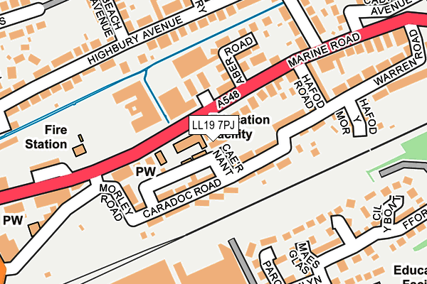 LL19 7PJ map - OS OpenMap – Local (Ordnance Survey) LL19 7PJ map - OS OpenMap – Local (Ordnance Survey)