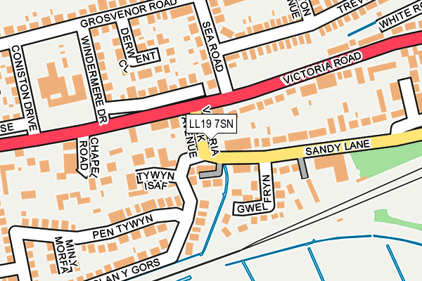 LL19 7SN map - OS OpenMap – Local (Ordnance Survey) LL19 7SN map - OS OpenMap – Local (Ordnance Survey)