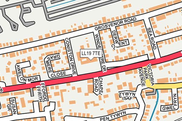 LL19 7TE map - OS OpenMap – Local (Ordnance Survey) LL19 7TE map - OS OpenMap – Local (Ordnance Survey)