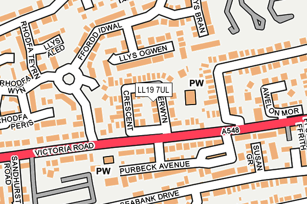 LL19 7UL map - OS OpenMap – Local (Ordnance Survey) LL19 7UL map - OS OpenMap – Local (Ordnance Survey)