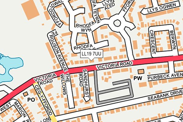 LL19 7UU map - OS OpenMap – Local (Ordnance Survey) LL19 7UU map - OS OpenMap – Local (Ordnance Survey)