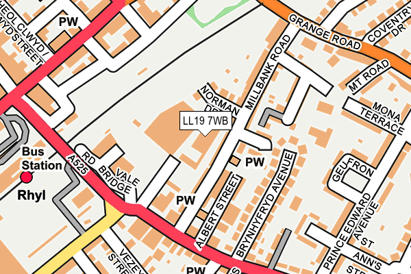 LL19 7WB map - OS OpenMap – Local (Ordnance Survey) LL19 7WB map - OS OpenMap – Local (Ordnance Survey)