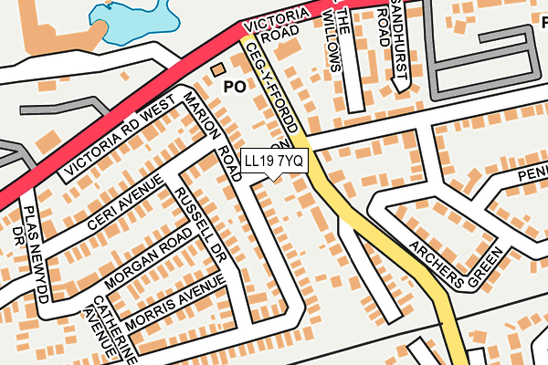 LL19 7YQ map - OS OpenMap – Local (Ordnance Survey) LL19 7YQ map - OS OpenMap – Local (Ordnance Survey)