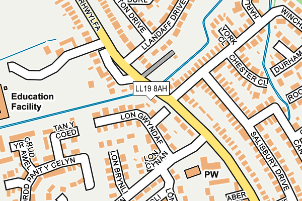 LL19 8AH map - OS OpenMap – Local (Ordnance Survey) LL19 8AH map - OS OpenMap – Local (Ordnance Survey)