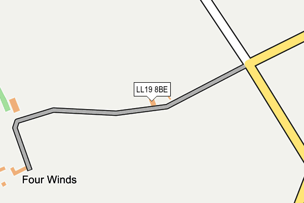 LL19 8BE map - OS OpenMap – Local (Ordnance Survey) LL19 8BE map - OS OpenMap – Local (Ordnance Survey)