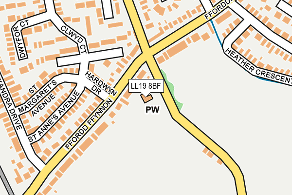 LL19 8BF map - OS OpenMap – Local (Ordnance Survey) LL19 8BF map - OS OpenMap – Local (Ordnance Survey)
