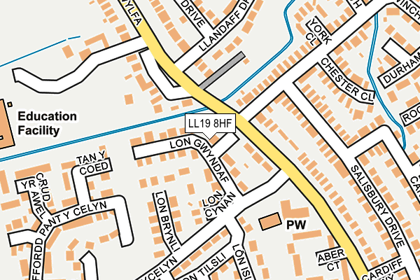 LL19 8HF map - OS OpenMap – Local (Ordnance Survey) LL19 8HF map - OS OpenMap – Local (Ordnance Survey)