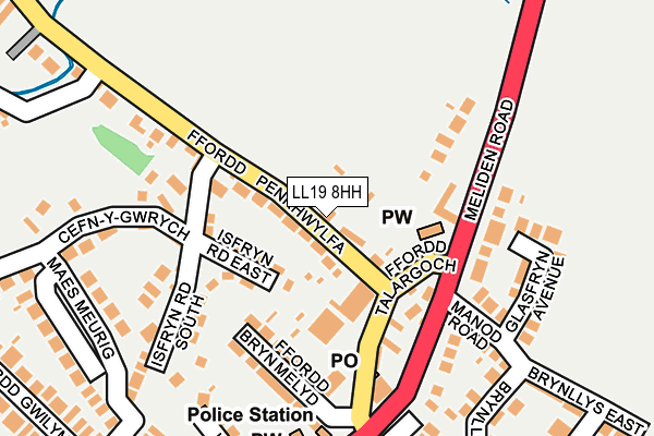 LL19 8HH map - OS OpenMap – Local (Ordnance Survey) LL19 8HH map - OS OpenMap – Local (Ordnance Survey)