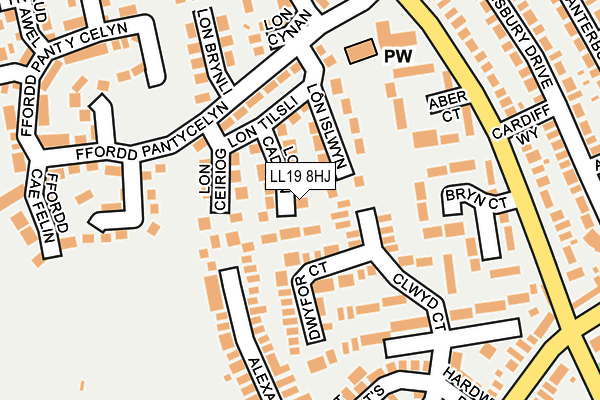 LL19 8HJ map - OS OpenMap – Local (Ordnance Survey) LL19 8HJ map - OS OpenMap – Local (Ordnance Survey)