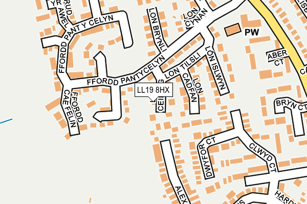 LL19 8HX map - OS OpenMap – Local (Ordnance Survey) LL19 8HX map - OS OpenMap – Local (Ordnance Survey)