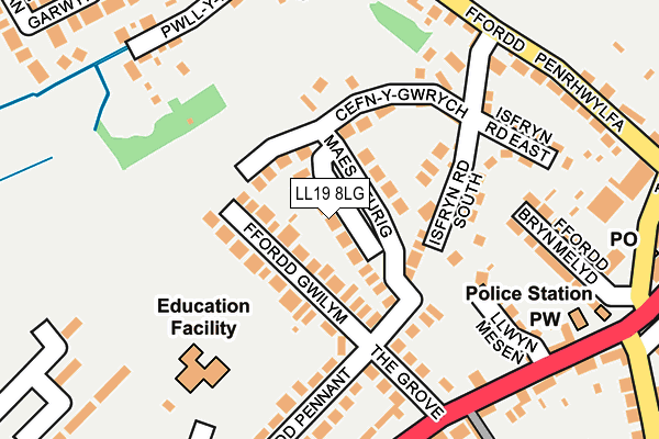 LL19 8LG map - OS OpenMap – Local (Ordnance Survey) LL19 8LG map - OS OpenMap – Local (Ordnance Survey)