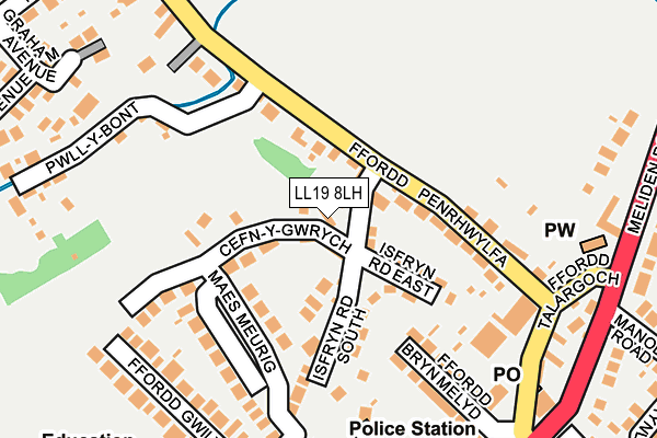LL19 8LH map - OS OpenMap – Local (Ordnance Survey) LL19 8LH map - OS OpenMap – Local (Ordnance Survey)