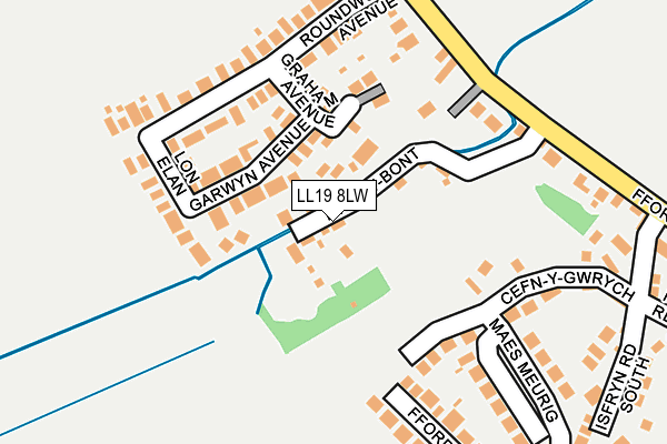 LL19 8LW map - OS OpenMap – Local (Ordnance Survey) LL19 8LW map - OS OpenMap – Local (Ordnance Survey)