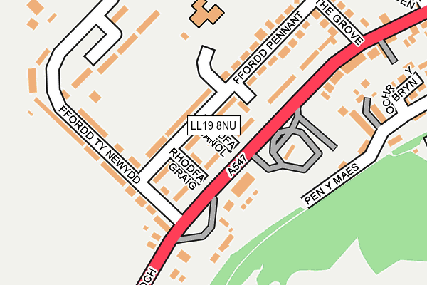 LL19 8NU map - OS OpenMap – Local (Ordnance Survey) LL19 8NU map - OS OpenMap – Local (Ordnance Survey)