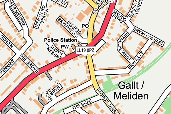 LL19 8PZ map - OS OpenMap – Local (Ordnance Survey) LL19 8PZ map - OS OpenMap – Local (Ordnance Survey)