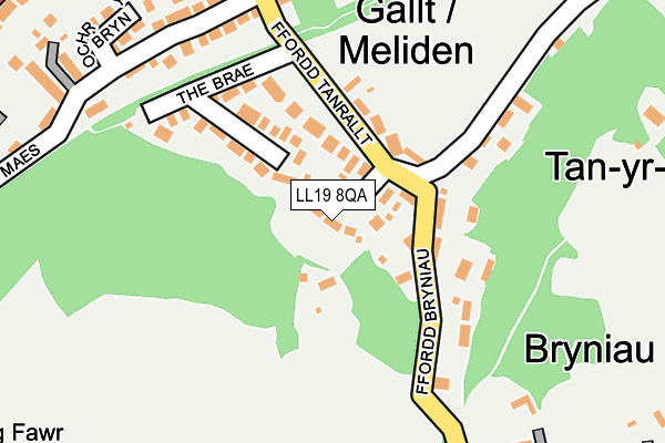 LL19 8QA map - OS OpenMap – Local (Ordnance Survey) LL19 8QA map - OS OpenMap – Local (Ordnance Survey)