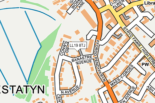 LL19 8TJ map - OS OpenMap – Local (Ordnance Survey) LL19 8TJ map - OS OpenMap – Local (Ordnance Survey)