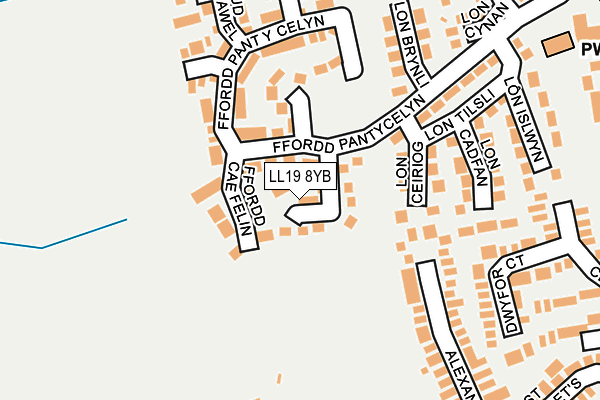 LL19 8YB map - OS OpenMap – Local (Ordnance Survey) LL19 8YB map - OS OpenMap – Local (Ordnance Survey)