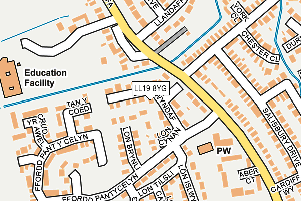 LL19 8YG map - OS OpenMap – Local (Ordnance Survey) LL19 8YG map - OS OpenMap – Local (Ordnance Survey)