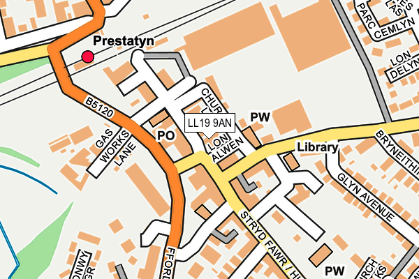 LL19 9AN map - OS OpenMap – Local (Ordnance Survey) LL19 9AN map - OS OpenMap – Local (Ordnance Survey)