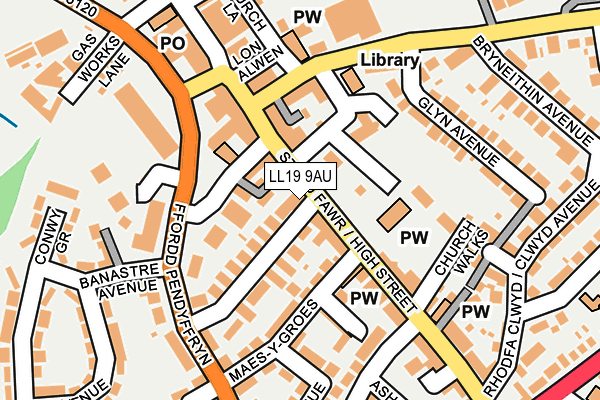 LL19 9AU map - OS OpenMap – Local (Ordnance Survey) LL19 9AU map - OS OpenMap – Local (Ordnance Survey)
