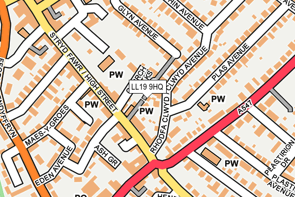 LL19 9HQ map - OS OpenMap – Local (Ordnance Survey) LL19 9HQ map - OS OpenMap – Local (Ordnance Survey)