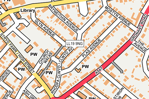 LL19 9NG map - OS OpenMap – Local (Ordnance Survey) LL19 9NG map - OS OpenMap – Local (Ordnance Survey)