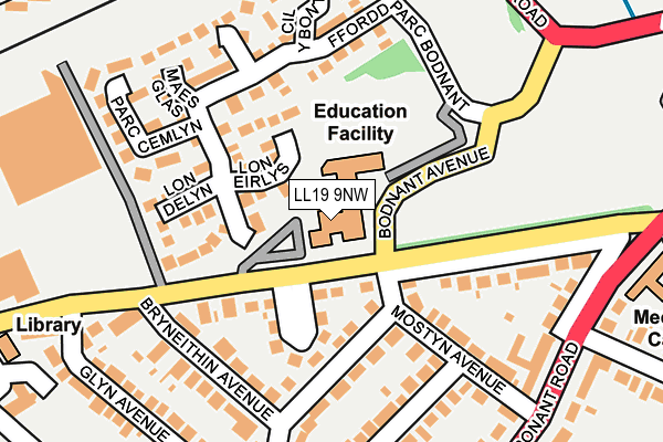 LL19 9NW map - OS OpenMap – Local (Ordnance Survey) LL19 9NW map - OS OpenMap – Local (Ordnance Survey)