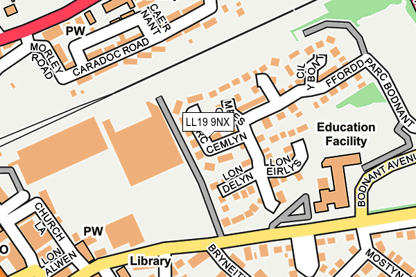 LL19 9NX map - OS OpenMap – Local (Ordnance Survey) LL19 9NX map - OS OpenMap – Local (Ordnance Survey)