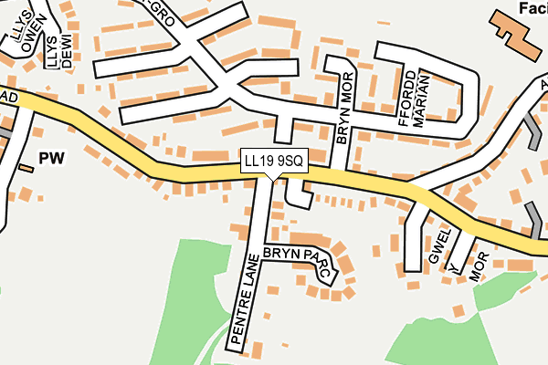 LL19 9SQ map - OS OpenMap – Local (Ordnance Survey) LL19 9SQ map - OS OpenMap – Local (Ordnance Survey)