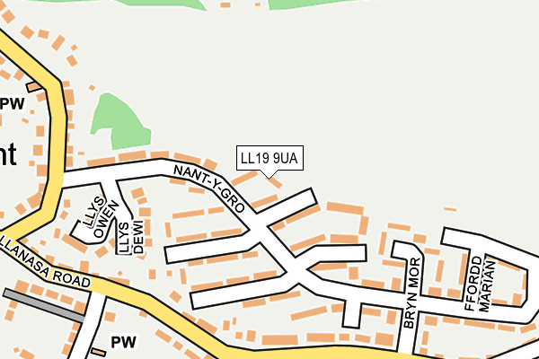 LL19 9UA map - OS OpenMap – Local (Ordnance Survey) LL19 9UA map - OS OpenMap – Local (Ordnance Survey)