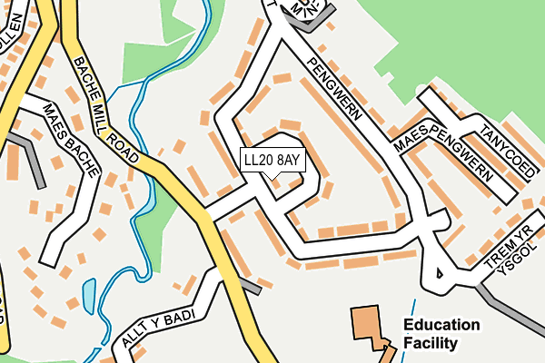 LL20 8AY map - OS OpenMap – Local (Ordnance Survey) LL20 8AY map - OS OpenMap – Local (Ordnance Survey)