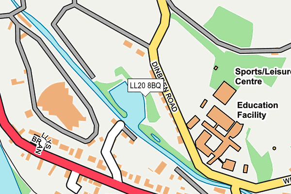 LL20 8BQ map - OS OpenMap – Local (Ordnance Survey) LL20 8BQ map - OS OpenMap – Local (Ordnance Survey)