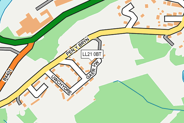 LL21 0BT map - OS OpenMap – Local (Ordnance Survey) LL21 0BT map - OS OpenMap – Local (Ordnance Survey)