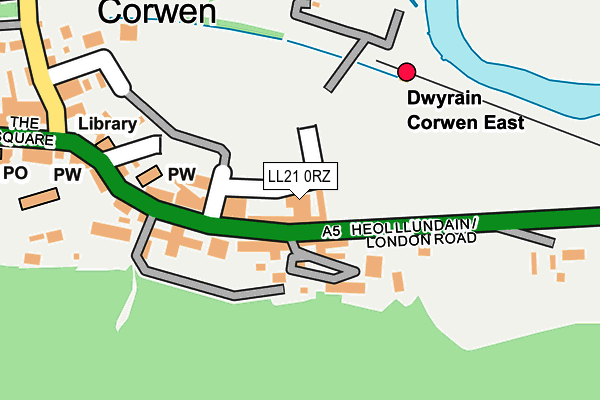 LL21 0RZ map - OS OpenMap – Local (Ordnance Survey) LL21 0RZ map - OS OpenMap – Local (Ordnance Survey)