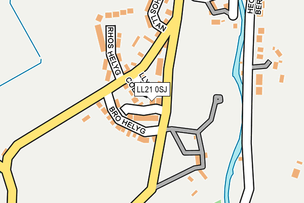 LL21 0SJ map - OS OpenMap – Local (Ordnance Survey) LL21 0SJ map - OS OpenMap – Local (Ordnance Survey)
