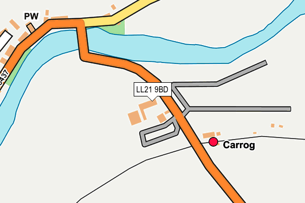 LL21 9BD map - OS OpenMap – Local (Ordnance Survey) LL21 9BD map - OS OpenMap – Local (Ordnance Survey)
